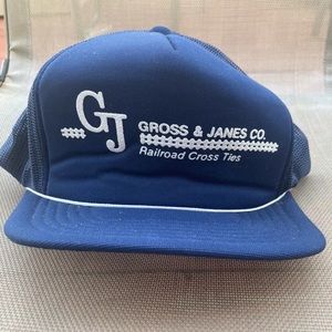 Gross & Janes Company Railroad Cross Ties Vintage Foam Hat Lots Of Wear